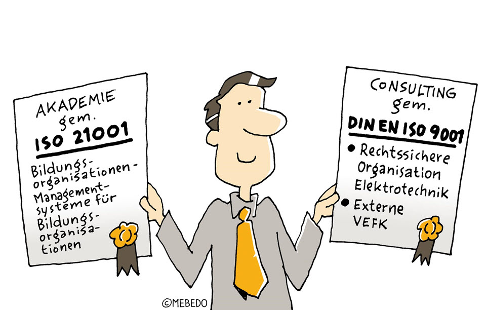 Zertifizierung MEBEDO ISO 21001 und ISO 9001